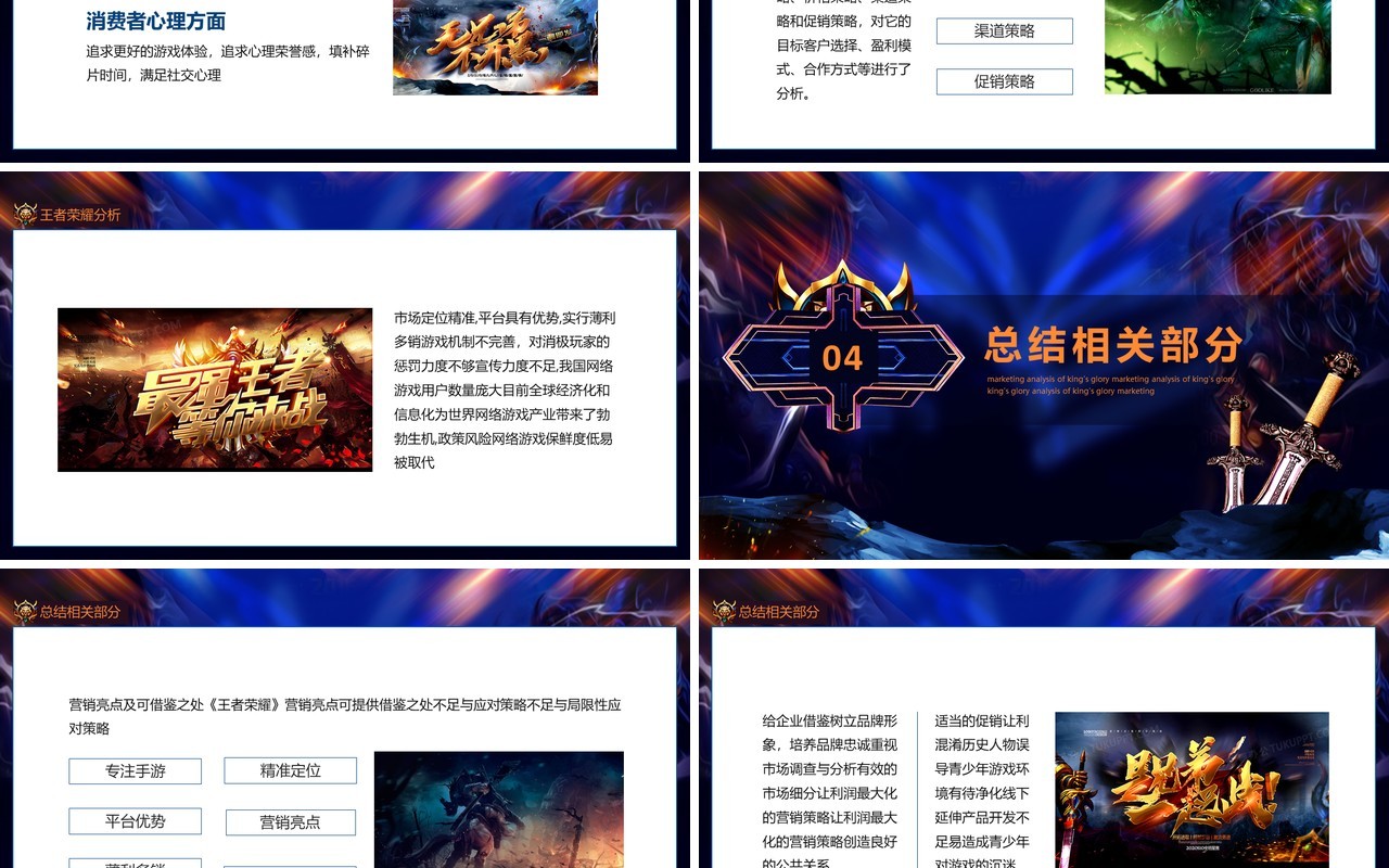 王者荣耀营销分析动态PPT
