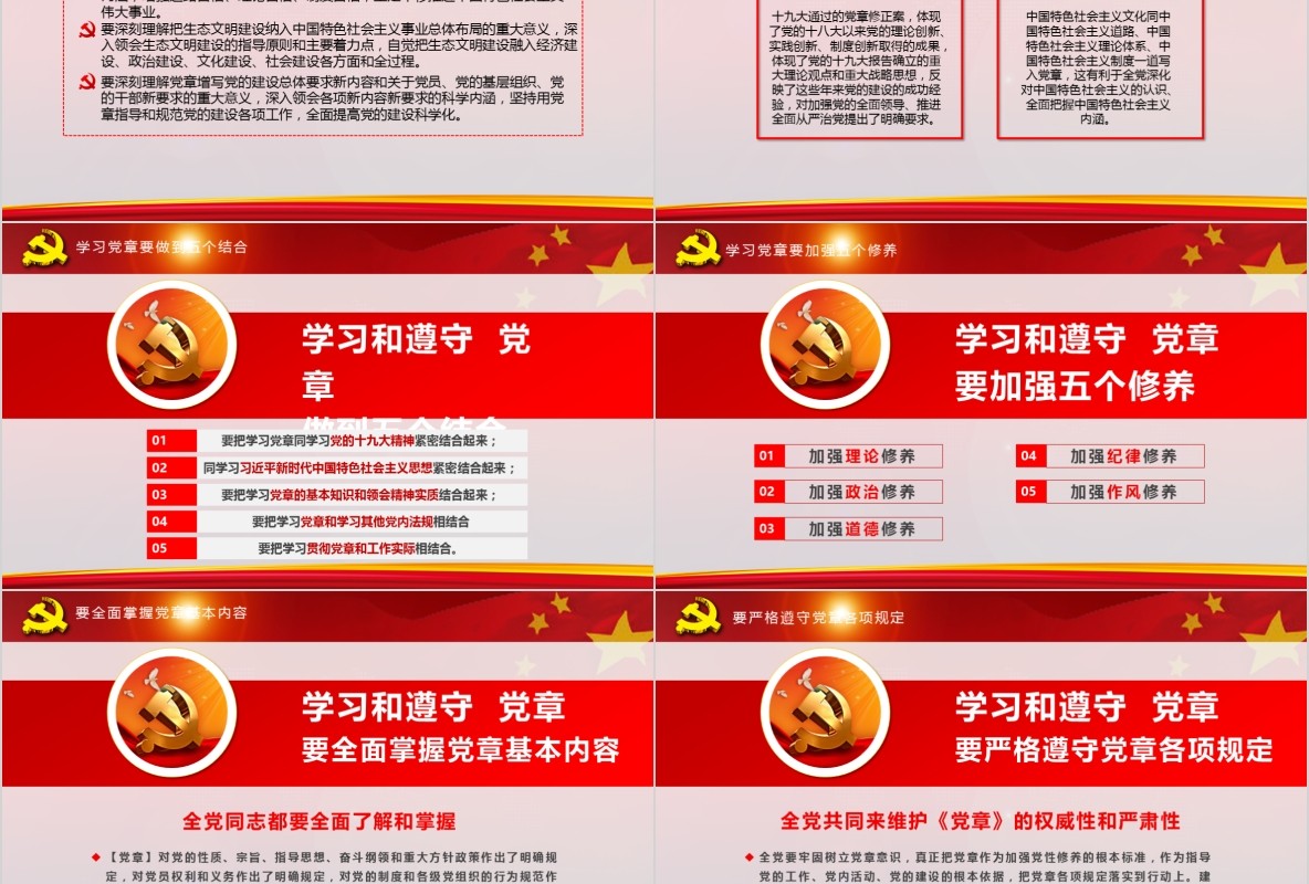 学习新微党章党课PPT模板43