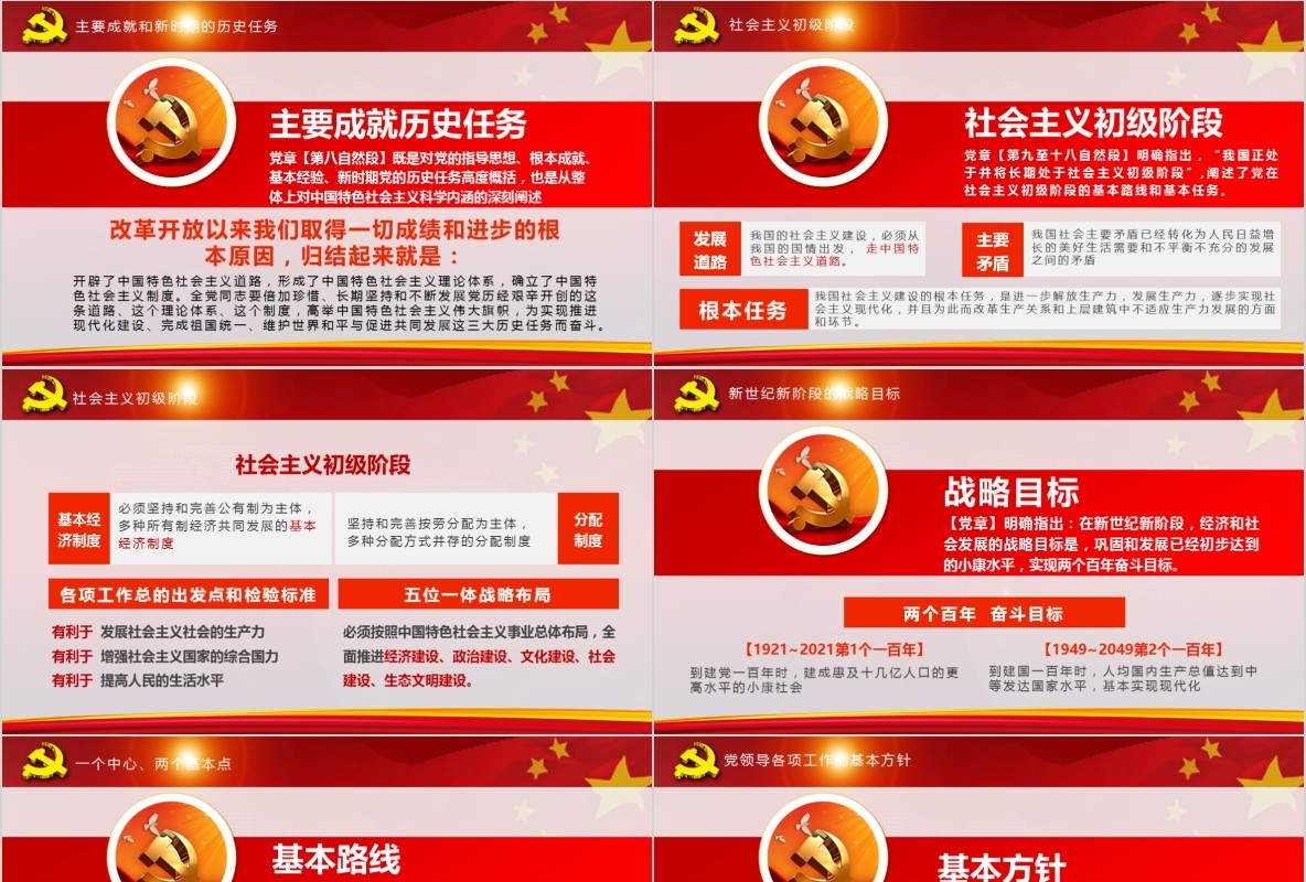学习新微党章党课PPT模板43