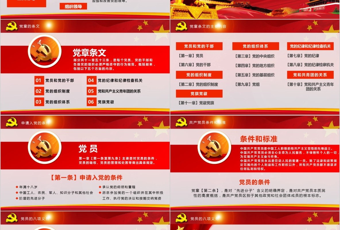 学习新微党章党课PPT模板43