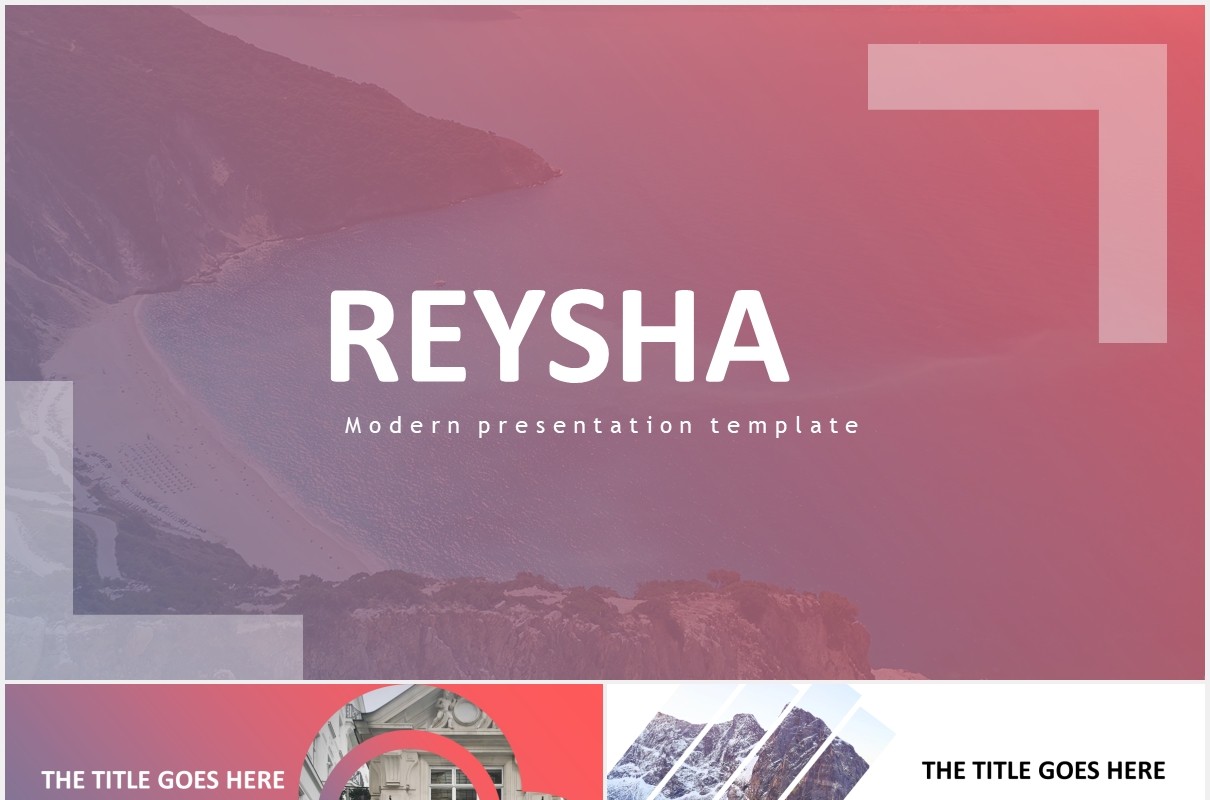 渐变色公司宣传产品展示工作报告PPT国外模板reysha powerpoint template
