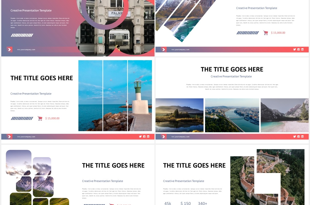 渐变色公司宣传产品展示工作报告PPT国外模板reysha powerpoint template