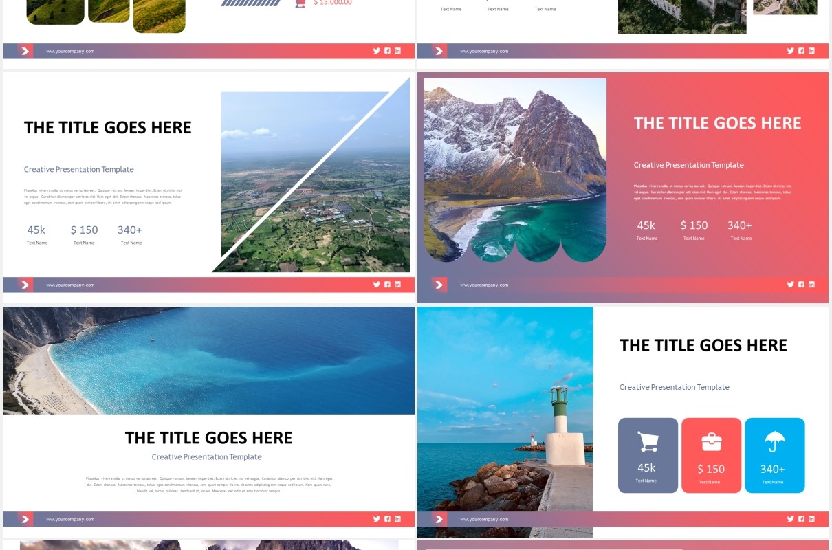 渐变色公司宣传产品展示工作报告PPT国外模板reysha powerpoint template