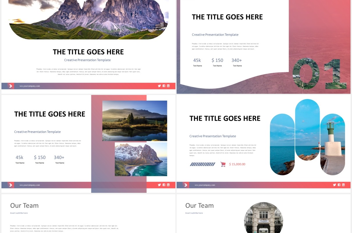 渐变色公司宣传产品展示工作报告PPT国外模板reysha powerpoint template