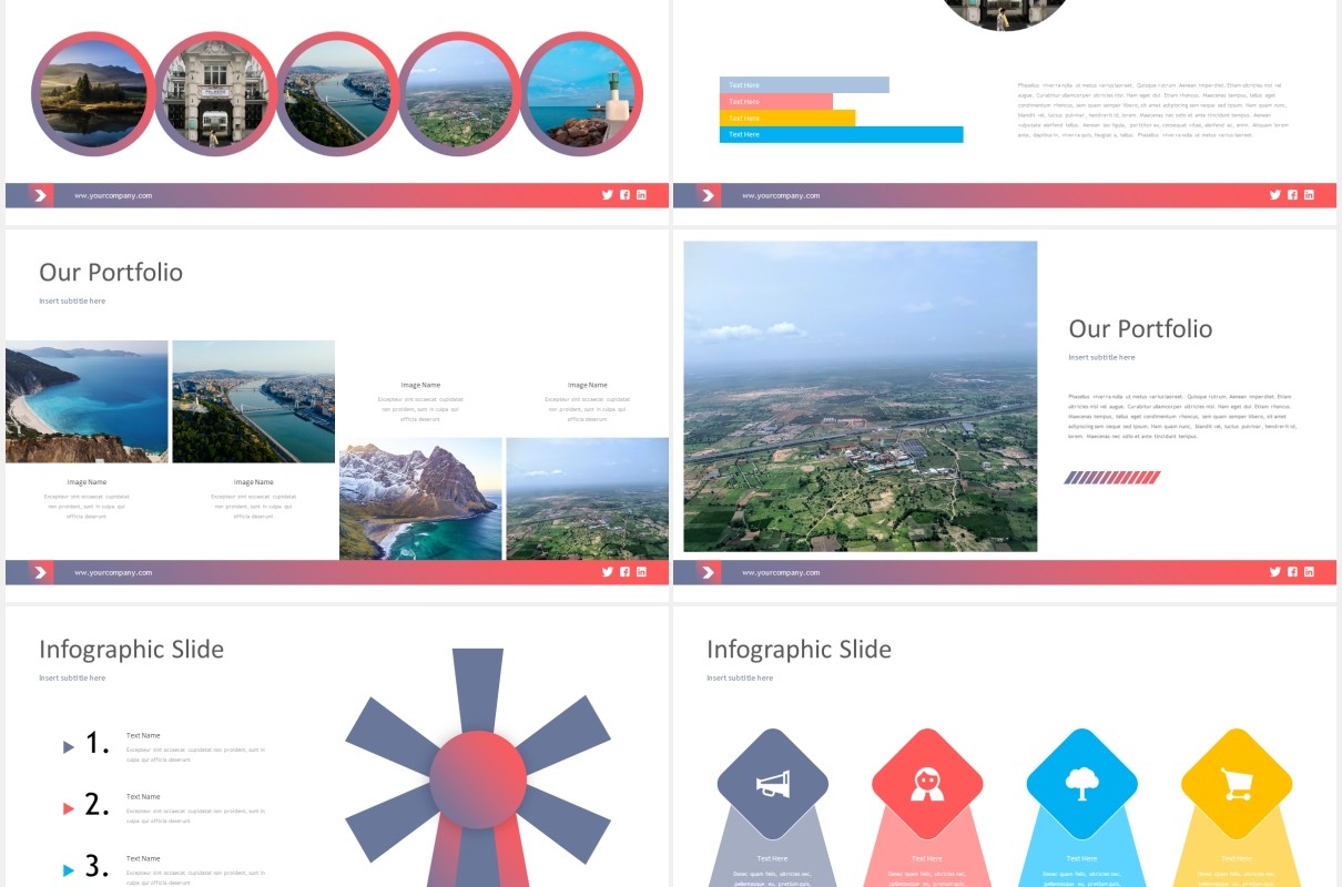 渐变色公司宣传产品展示工作报告PPT国外模板reysha powerpoint template