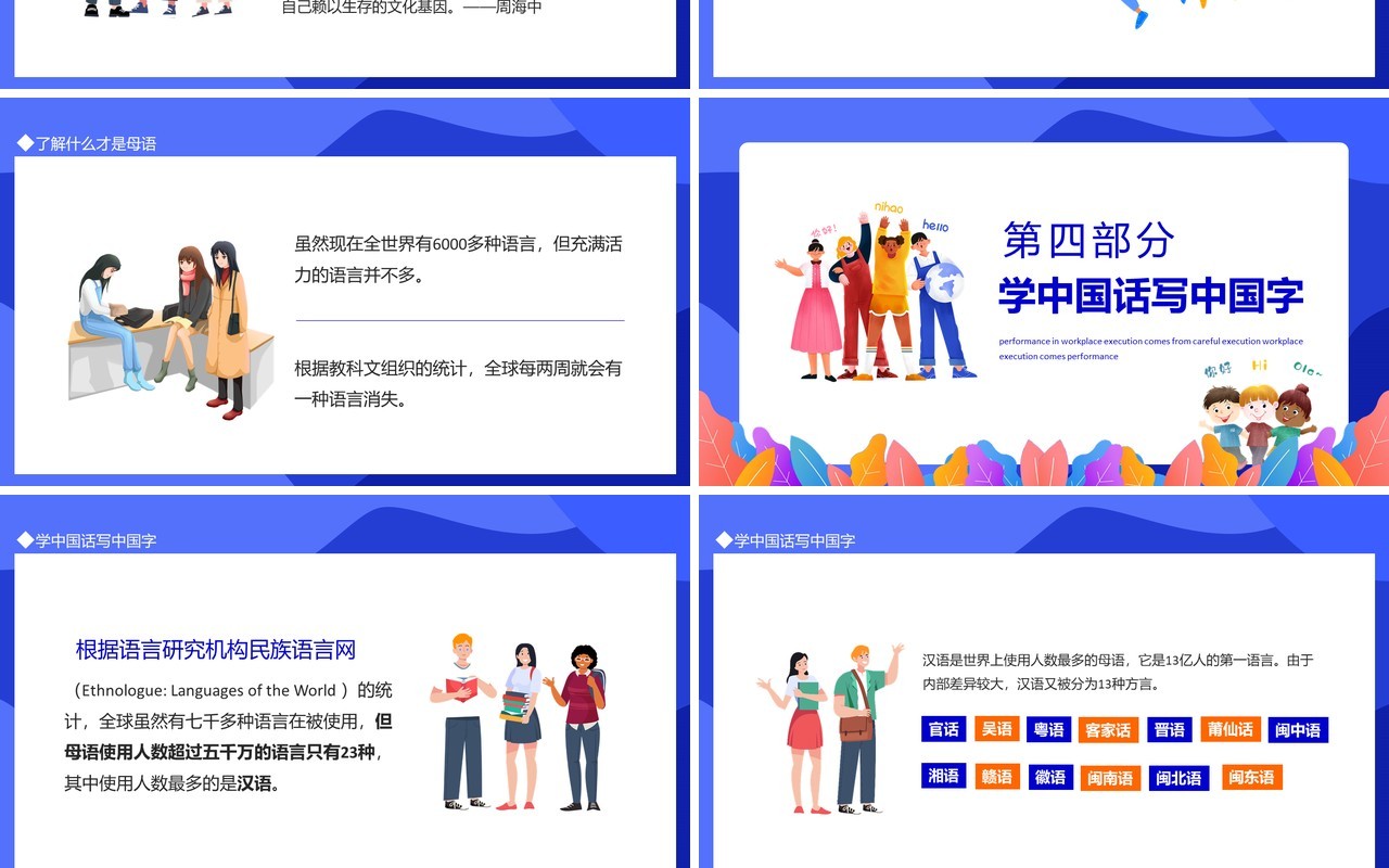 促进多语言学习国际母语日宣传介绍动态PPT模板