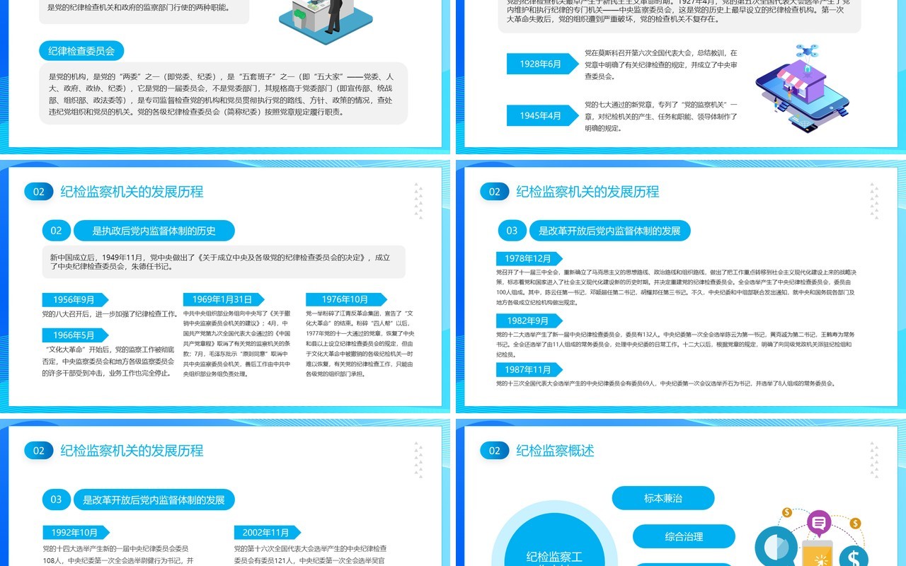 蓝色简约风银行纪检监察业务PPT模板