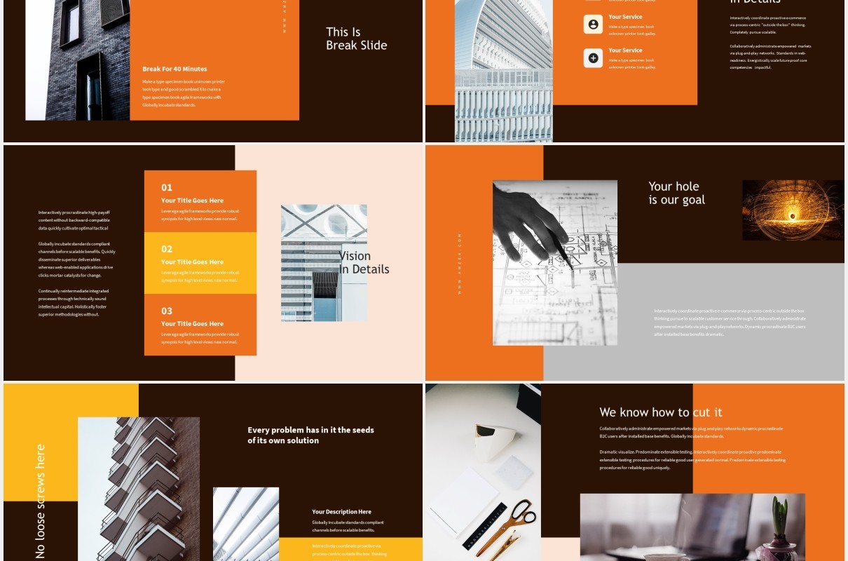 深色建设项目演示PPT模板Amzea-Construction Project Powerpoint
