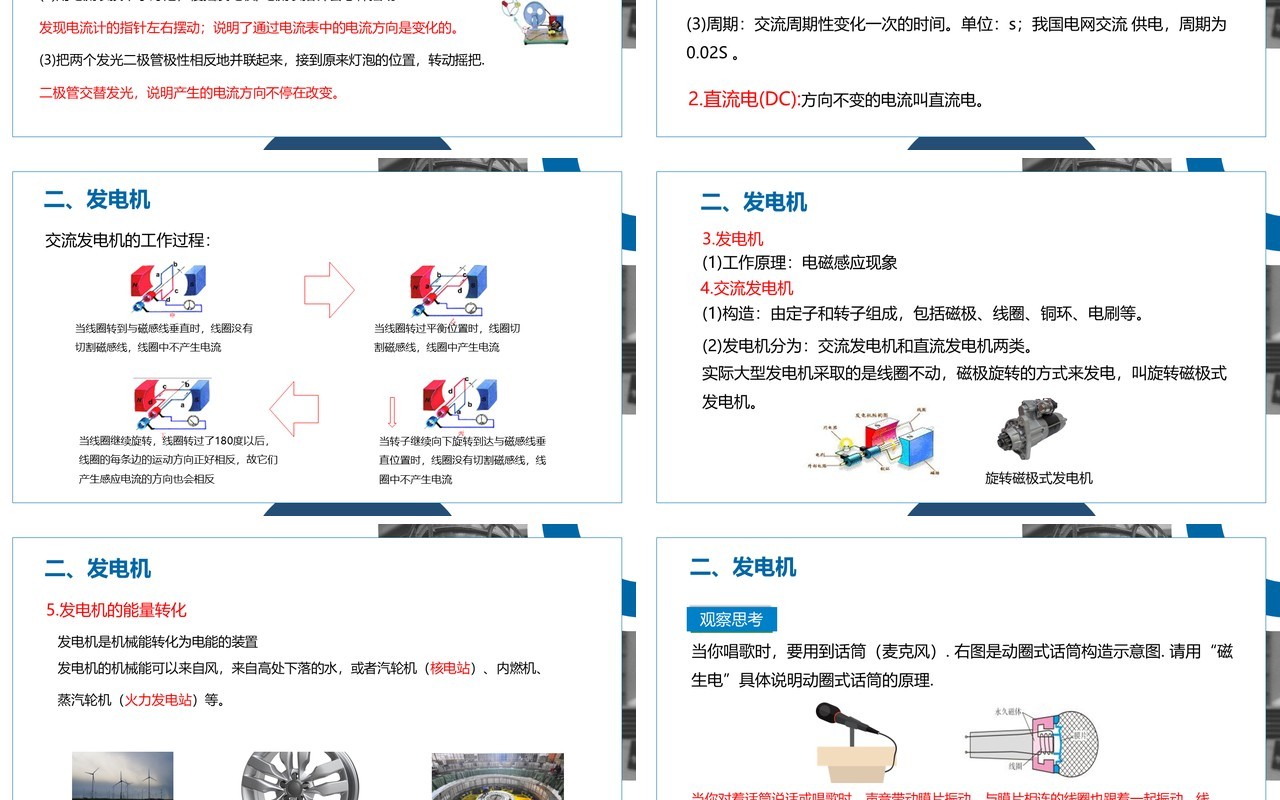 部编版九年级物理全册磁生电PPT模板