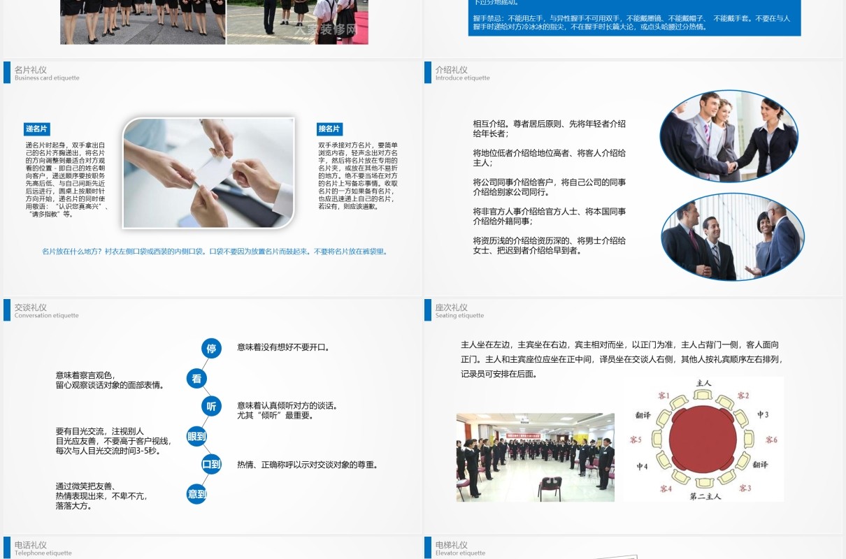 商务礼仪与职业形象培训课件PPT模板