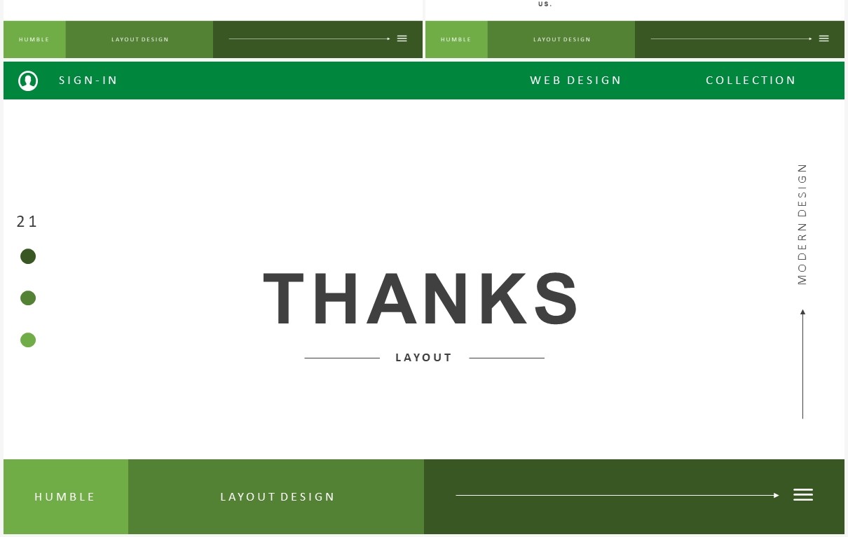 简约绿色工作汇报宣传介绍PPT模板Humble - Powerpoint Template
