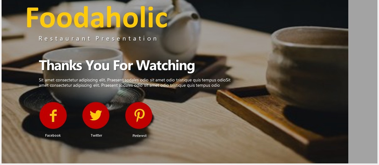 餐厅美食可视化图表展示PPT模板foodaholic powerpoint template