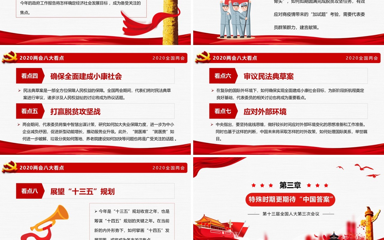 两会会议精神解读学习政府工作报告党建PPT模板