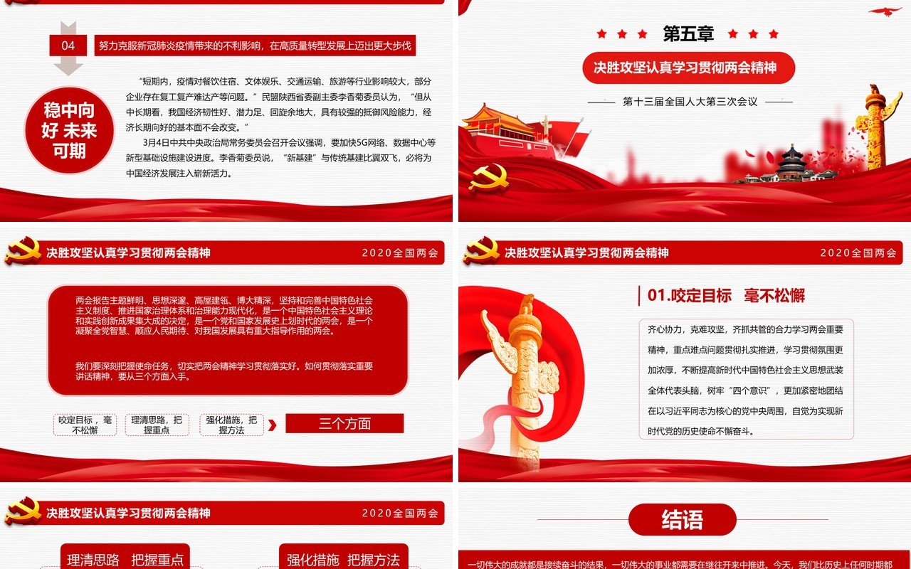 两会会议精神解读学习政府工作报告党建PPT模板