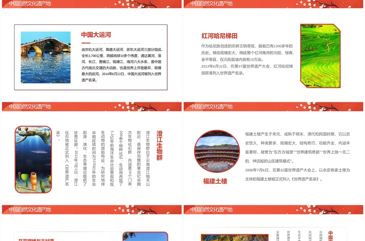 红色中国风中国文化遗产日PPT模板