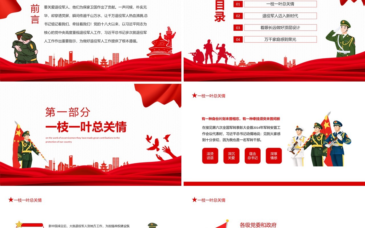 新的时代新的征程关于退役军人工作重要论述他们为保家卫国作出了贡献动态PPT模板