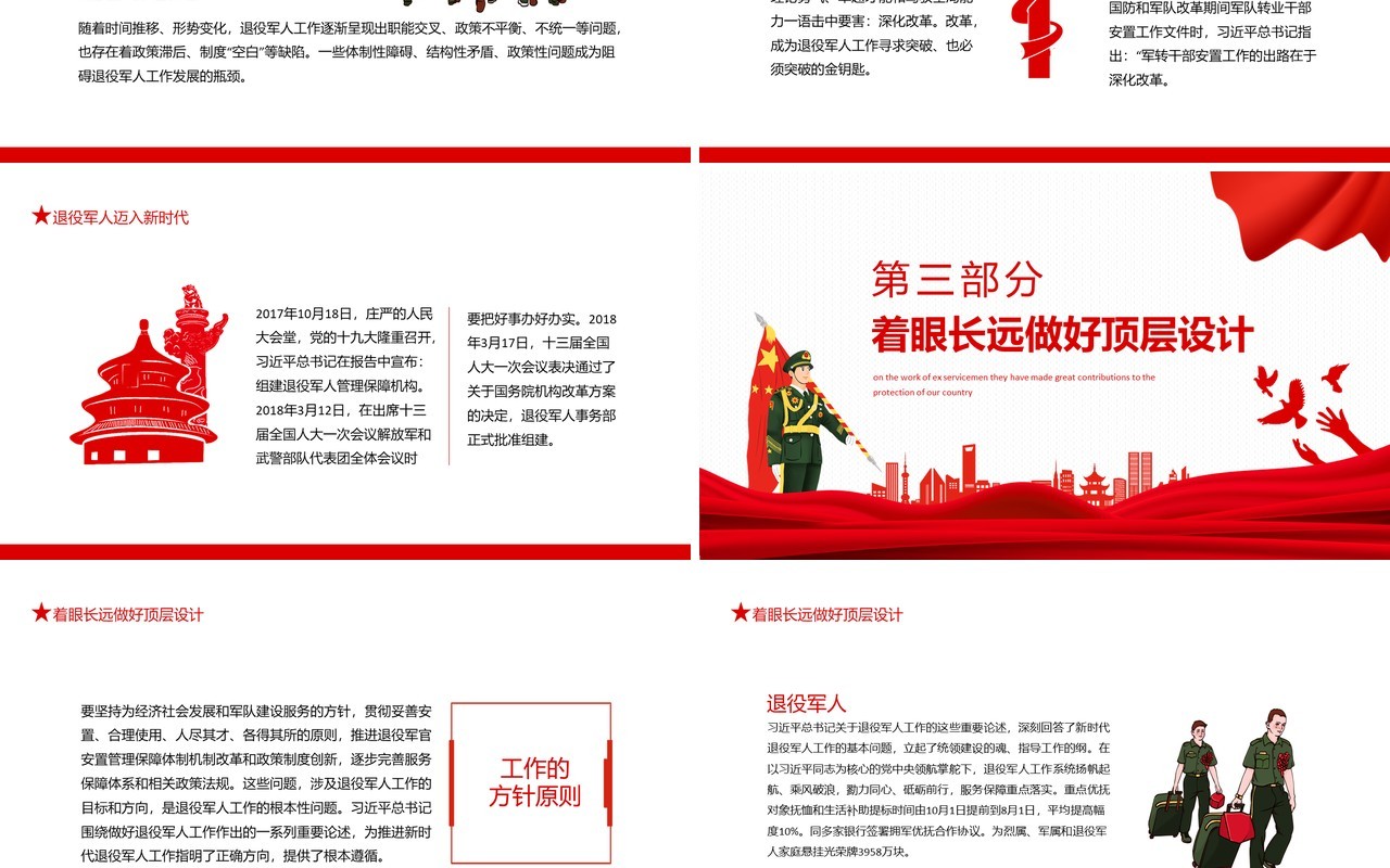 新的时代新的征程关于退役军人工作重要论述他们为保家卫国作出了贡献动态PPT模板