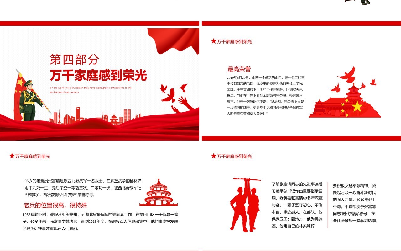 新的时代新的征程关于退役军人工作重要论述他们为保家卫国作出了贡献动态PPT模板