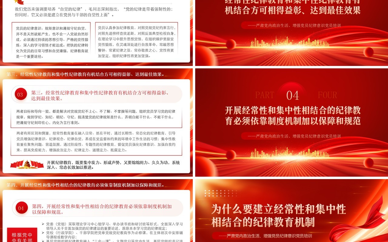 经常性和集中性相结合的纪律教育机制PPT模板