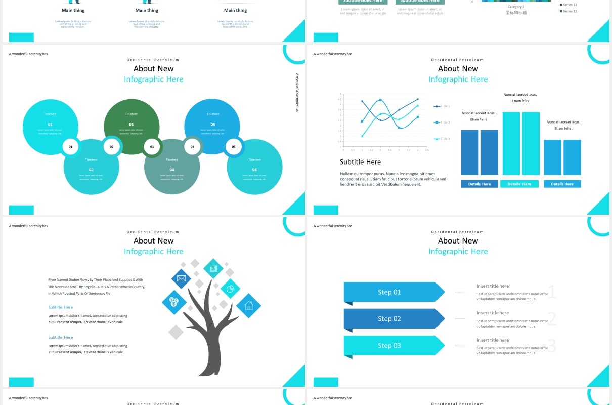 蓝色房地产建筑建设宣传展示PPT模板Real Estate - Powerpoint Template