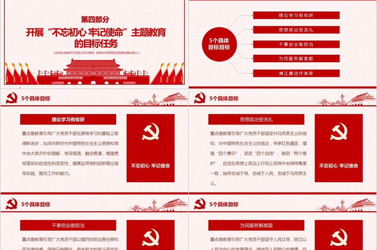 开展第二批不忘初心牢记使命主题教育党课PPT模板含讲稿