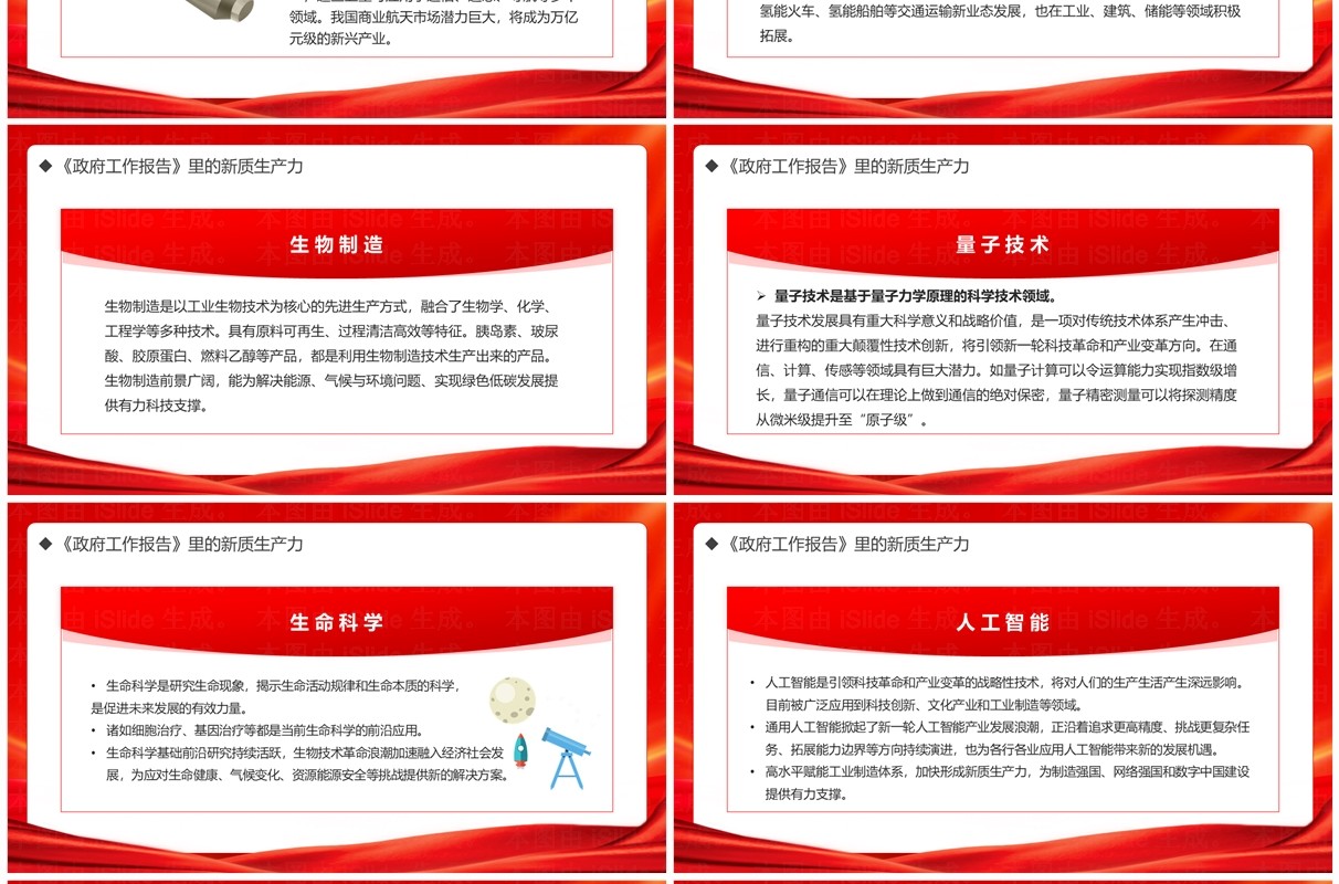 红金简约风话语中的新质生产力PPT模板