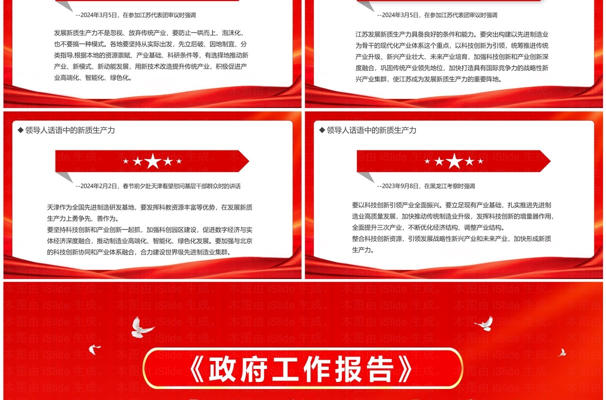 红金简约风话语中的新质生产力PPT模板