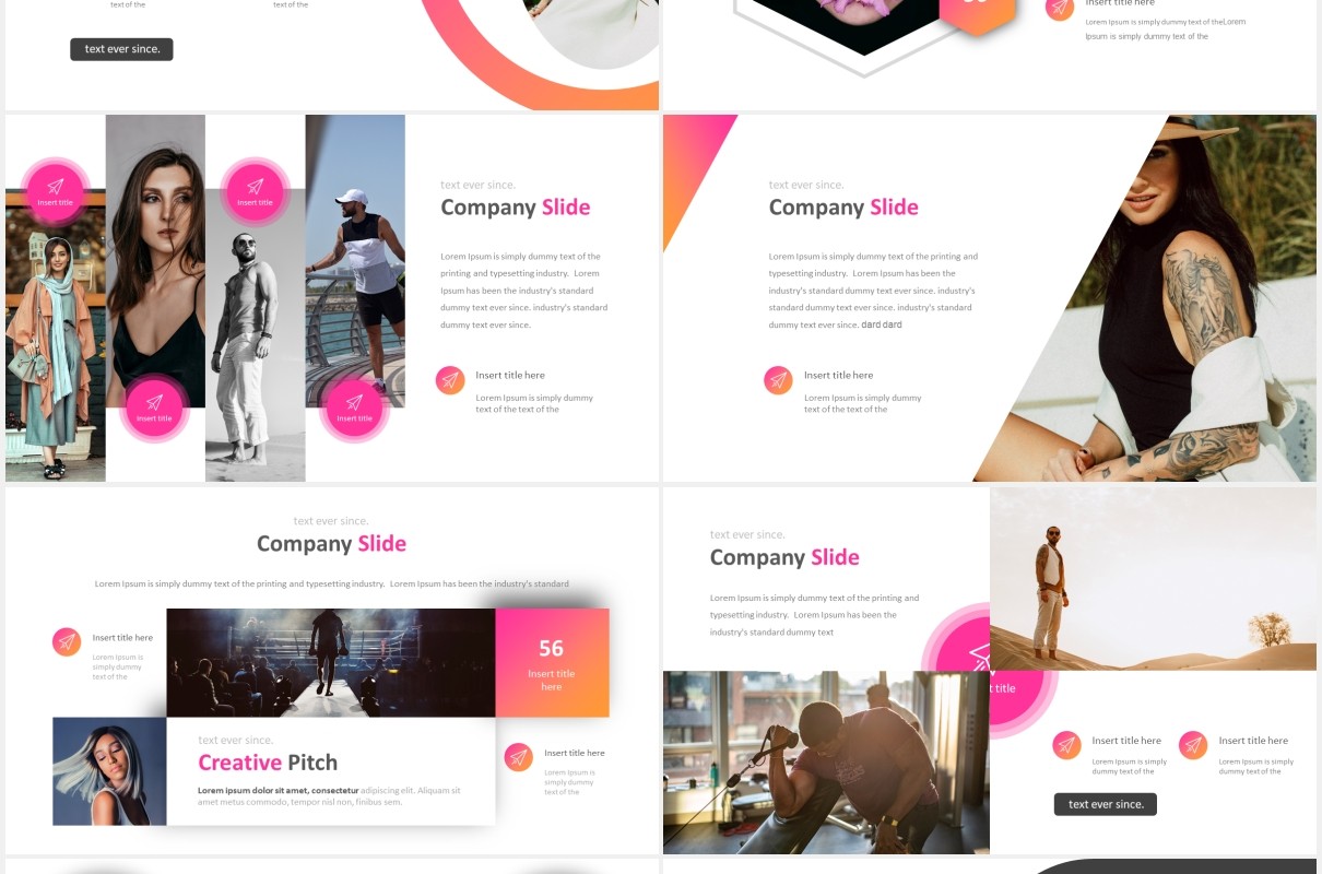 时尚公司宣传介绍PPT图表模板Company Slides Powerpoint Template