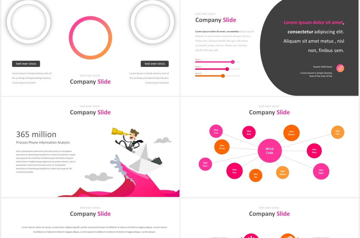 时尚公司宣传介绍PPT图表模板Company Slides Powerpoint Template