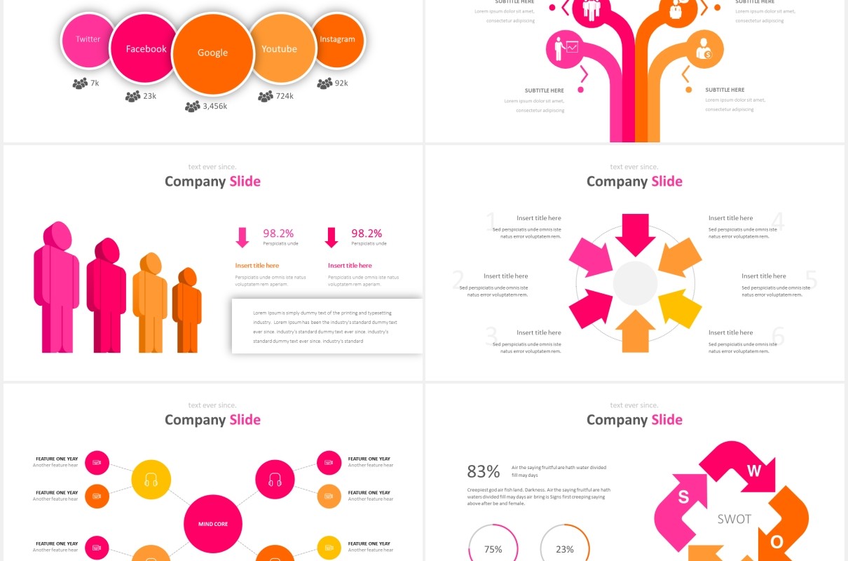 时尚公司宣传介绍PPT图表模板Company Slides Powerpoint Template