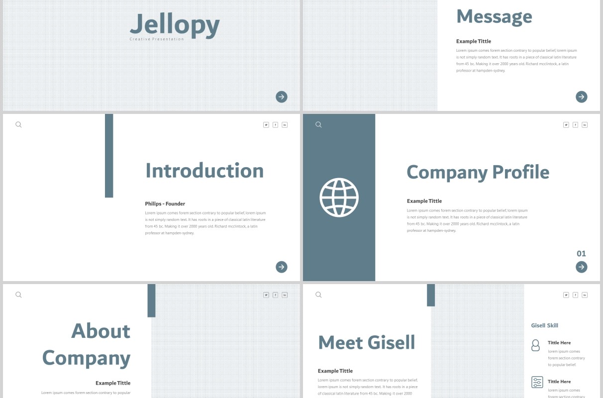 商务企业公司介绍PPT版式模板Jellopy - Powerpoint Template