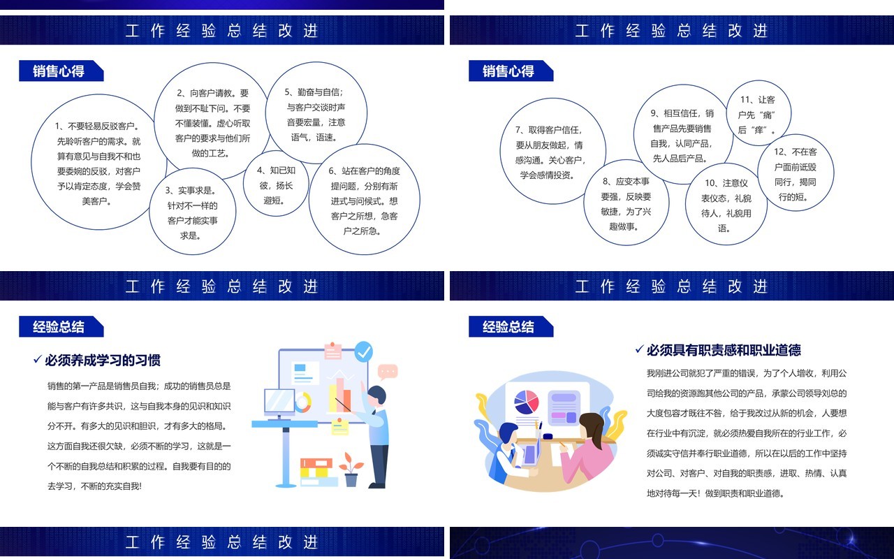 蓝色科技风销售年终总结PPT模板