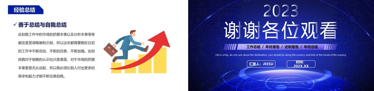 蓝色科技风销售年终总结PPT模板