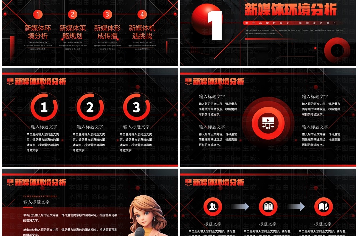 橙色创意风新媒体推广运营策划PPT模板