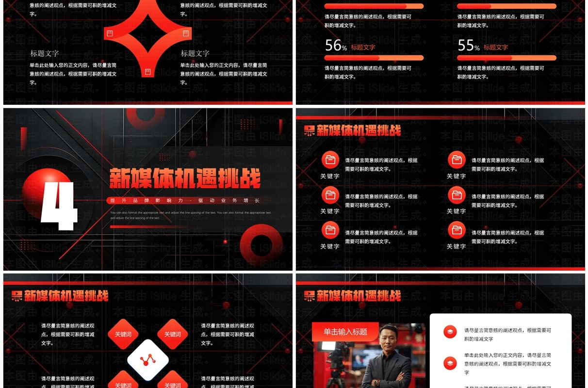 橙色创意风新媒体推广运营策划PPT模板