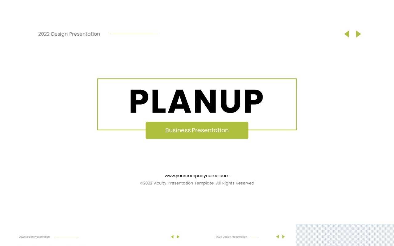 绿色简洁企业项目报告工作汇报PPT模板（无图可插图）Planup No Image
