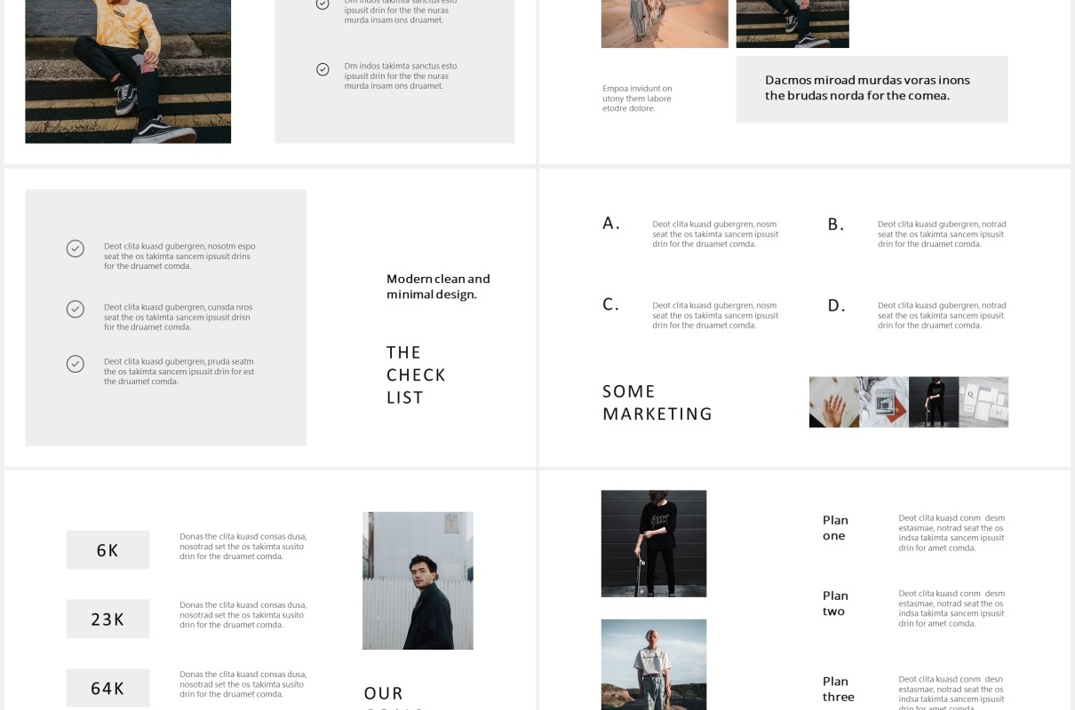 简约图文展示小清新PPT模板MODEN - Powerpoint Style Template