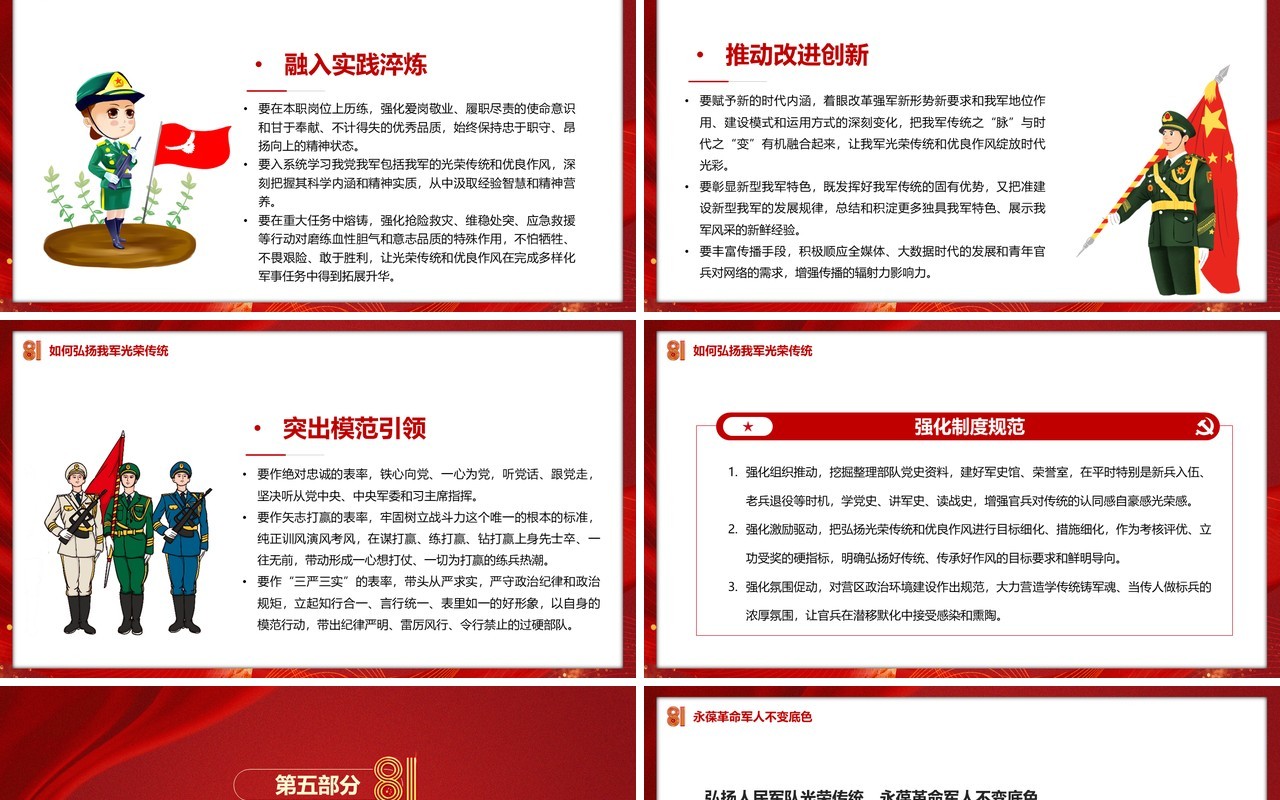 红色党政风铁血军魂扬我国威PPT模板
