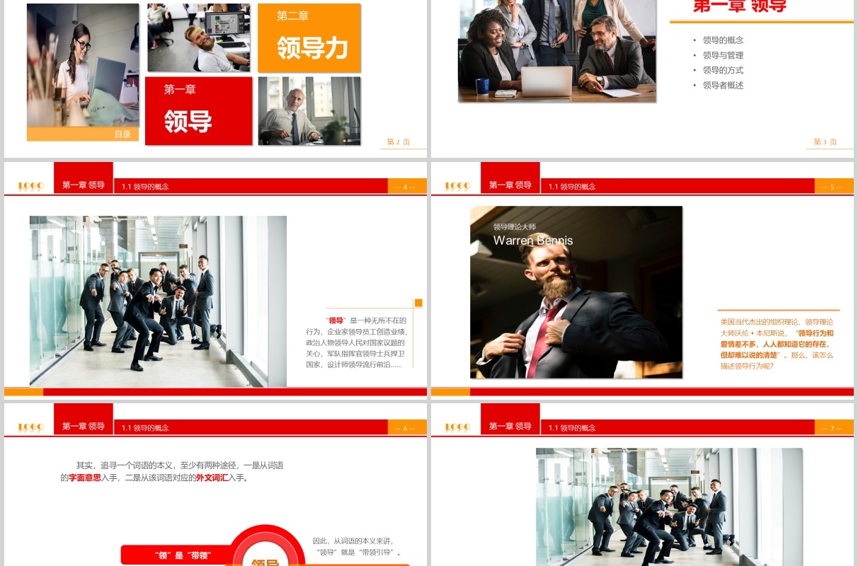 简约企业领导力管理培训课件PPT模板