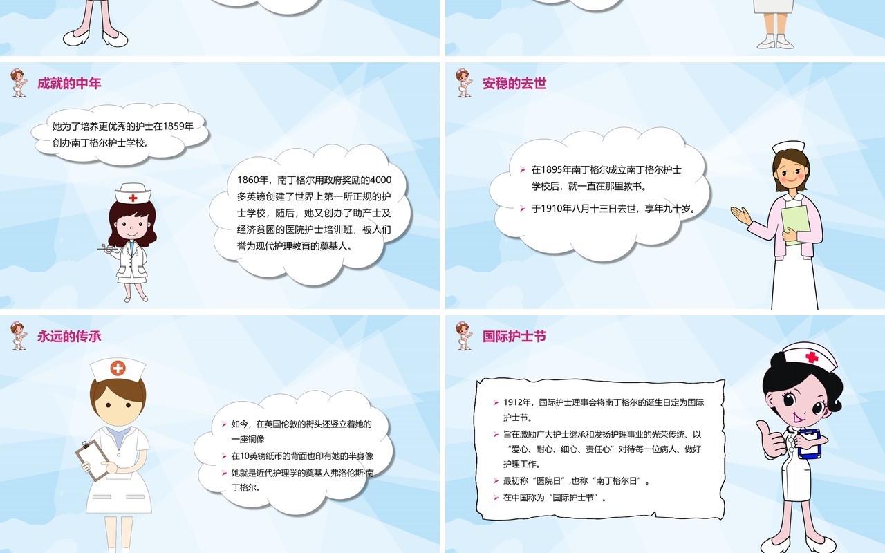 512国际护士节主题班会活动PPT模板