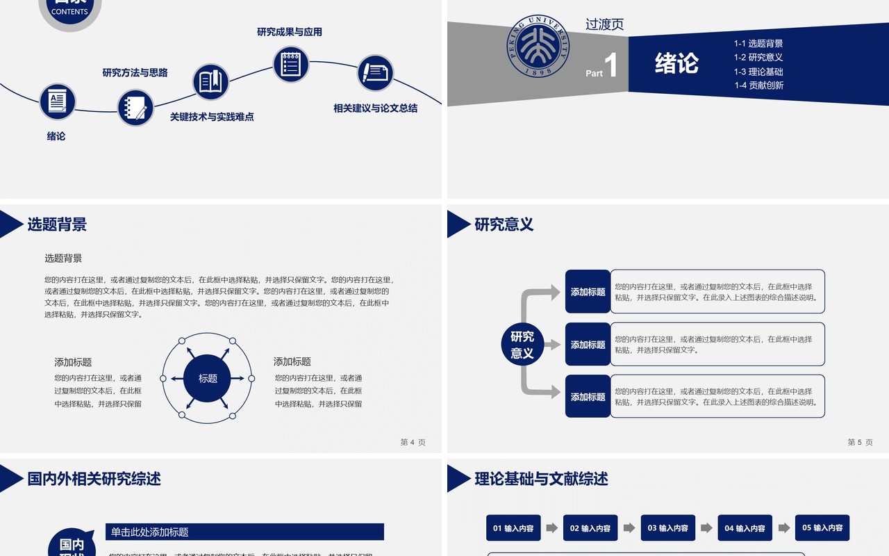 蓝色实用研究生毕业设计论文答辩报告PPT模板10)