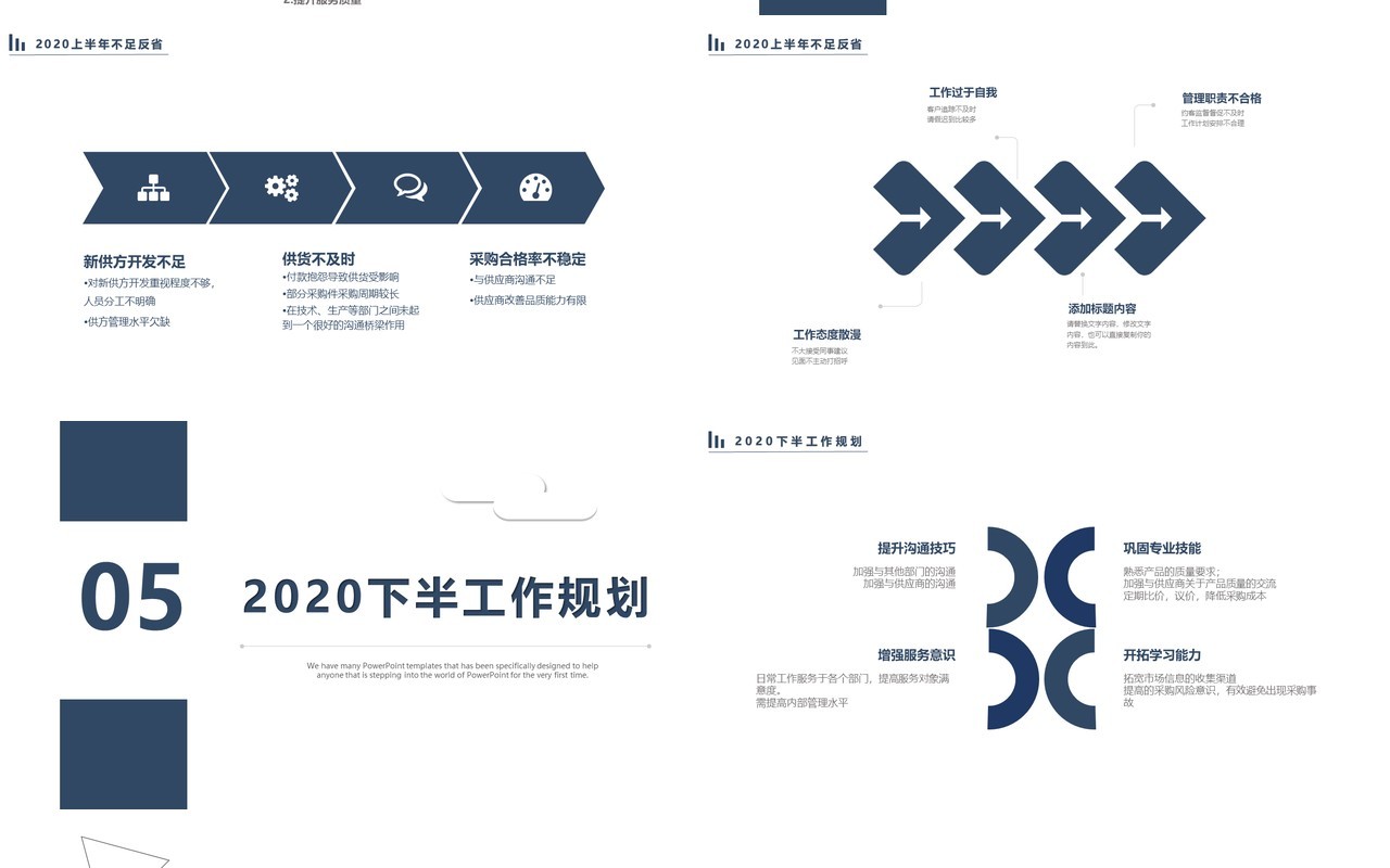 2020简洁工作计划总结述职报告PPT模板