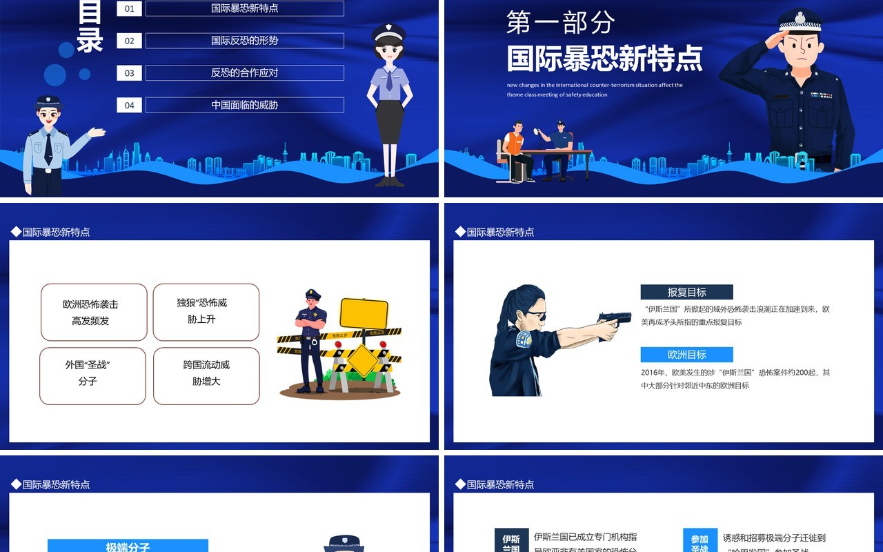 国际反恐形势新变化影响安全教育主题班会动态PPT模板