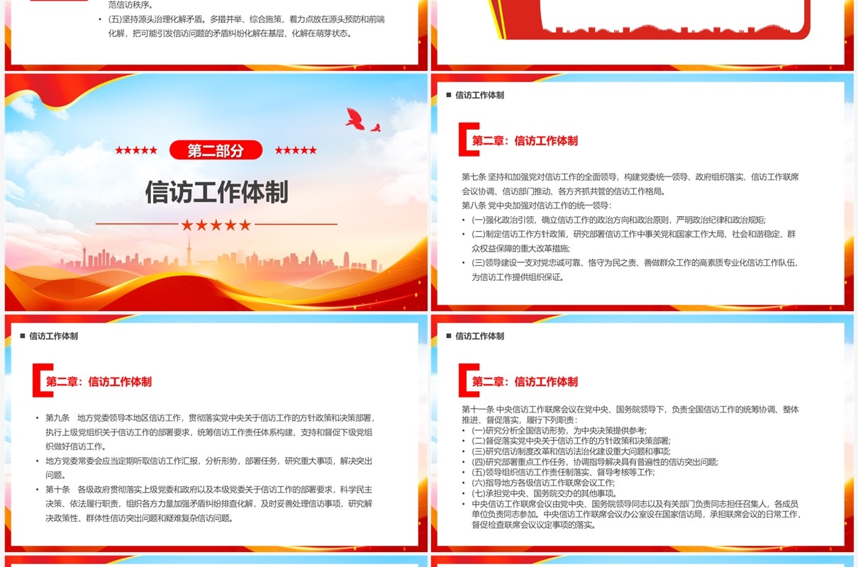 红色党政风信访工作条例PPT模板