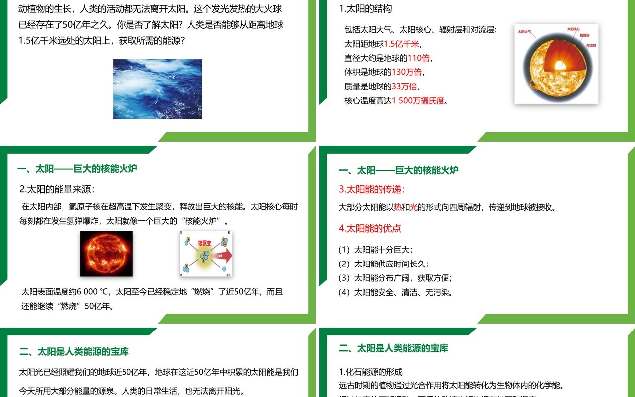 部编版九年级物理全册太阳能课件PPT模板