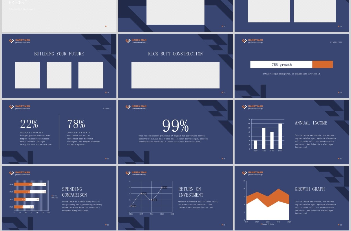 勤杂工临时工PPT版式模板Handyman PowerPoint Presentation Template