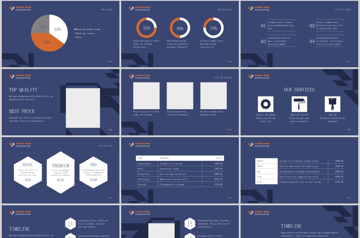 勤杂工临时工PPT版式模板Handyman PowerPoint Presentation Template