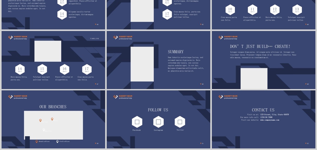 勤杂工临时工PPT版式模板Handyman PowerPoint Presentation Template