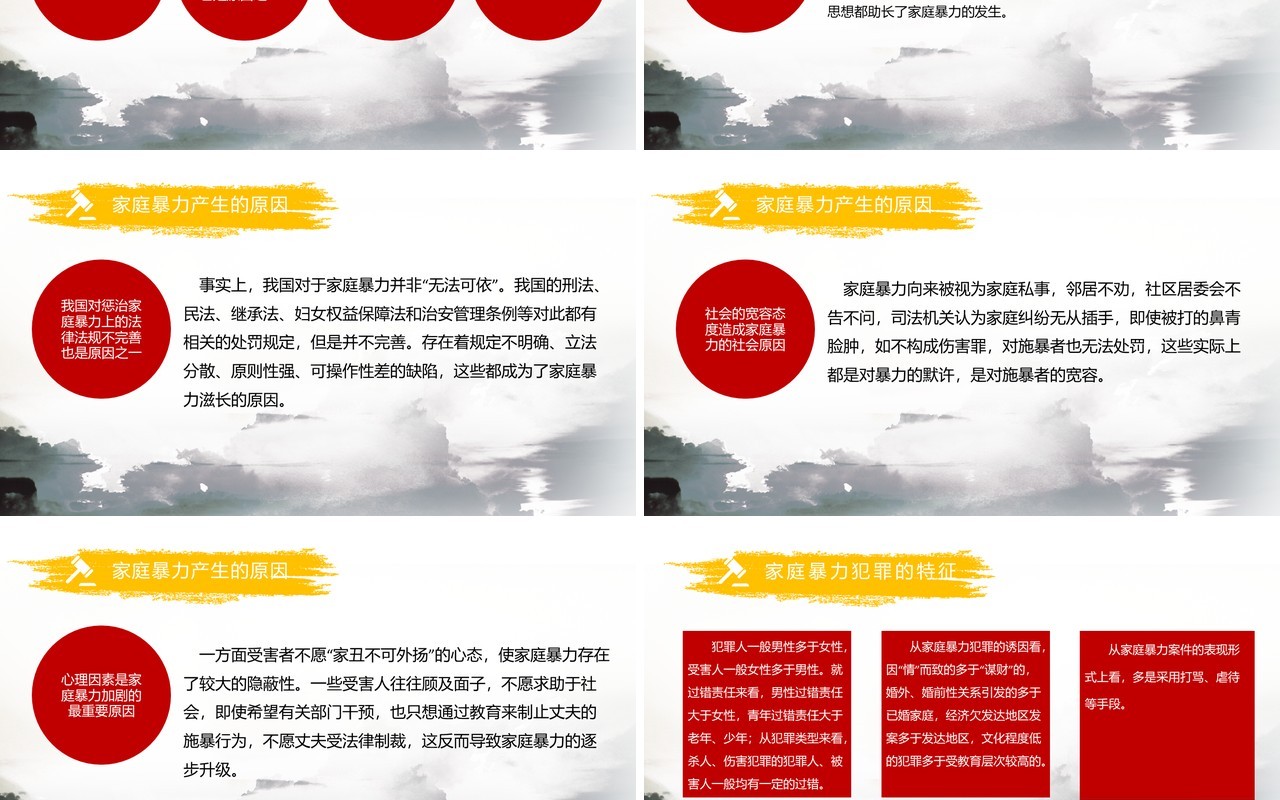 红色反对抵制家暴对家庭暴力说不守护美好家庭PPT模板