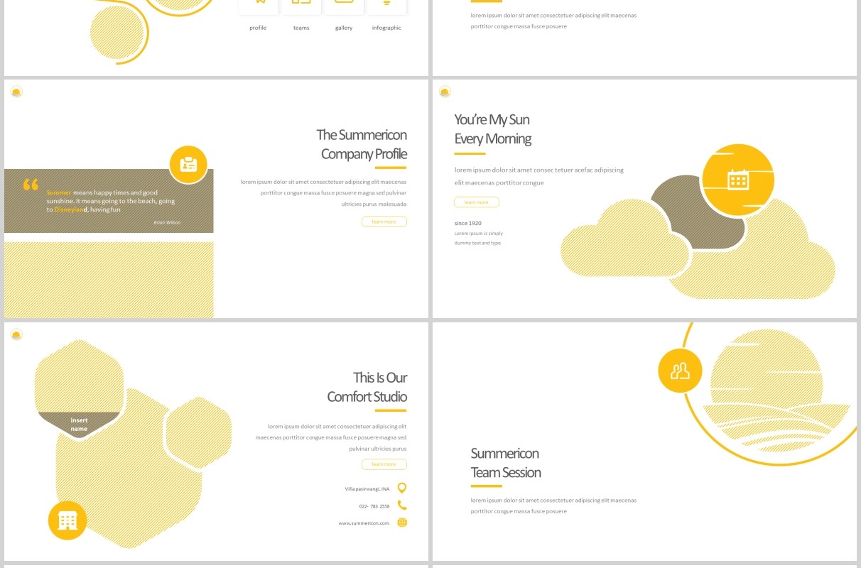 夏令营旅游度假PPT图文排版模板Summericon - Powerpoint Template